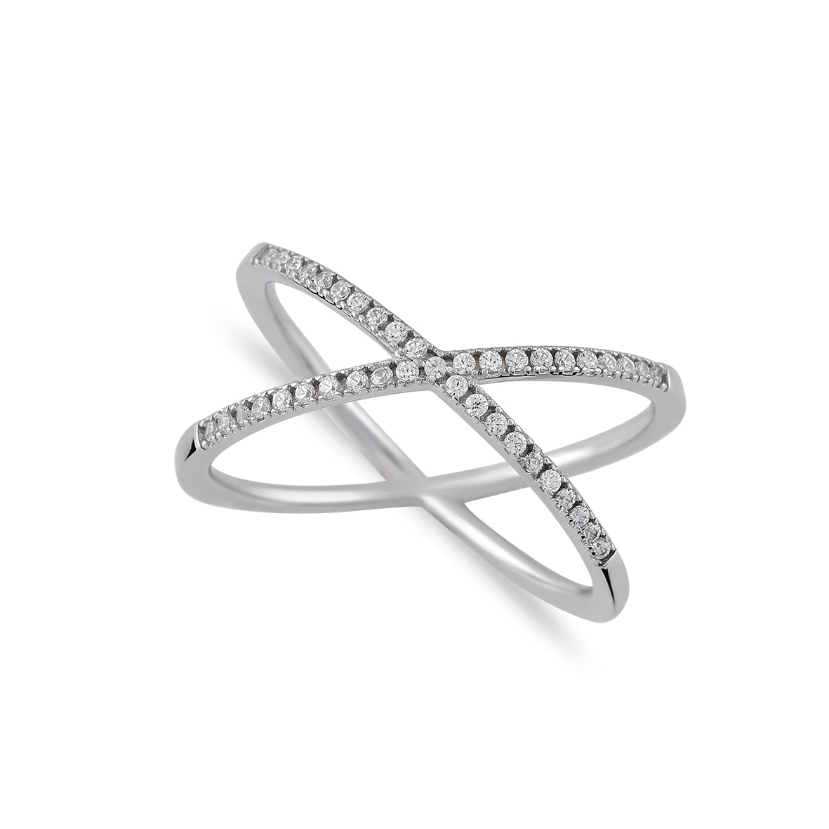 Finitura Rhodium , Zirconi Bianchi, Misura 58