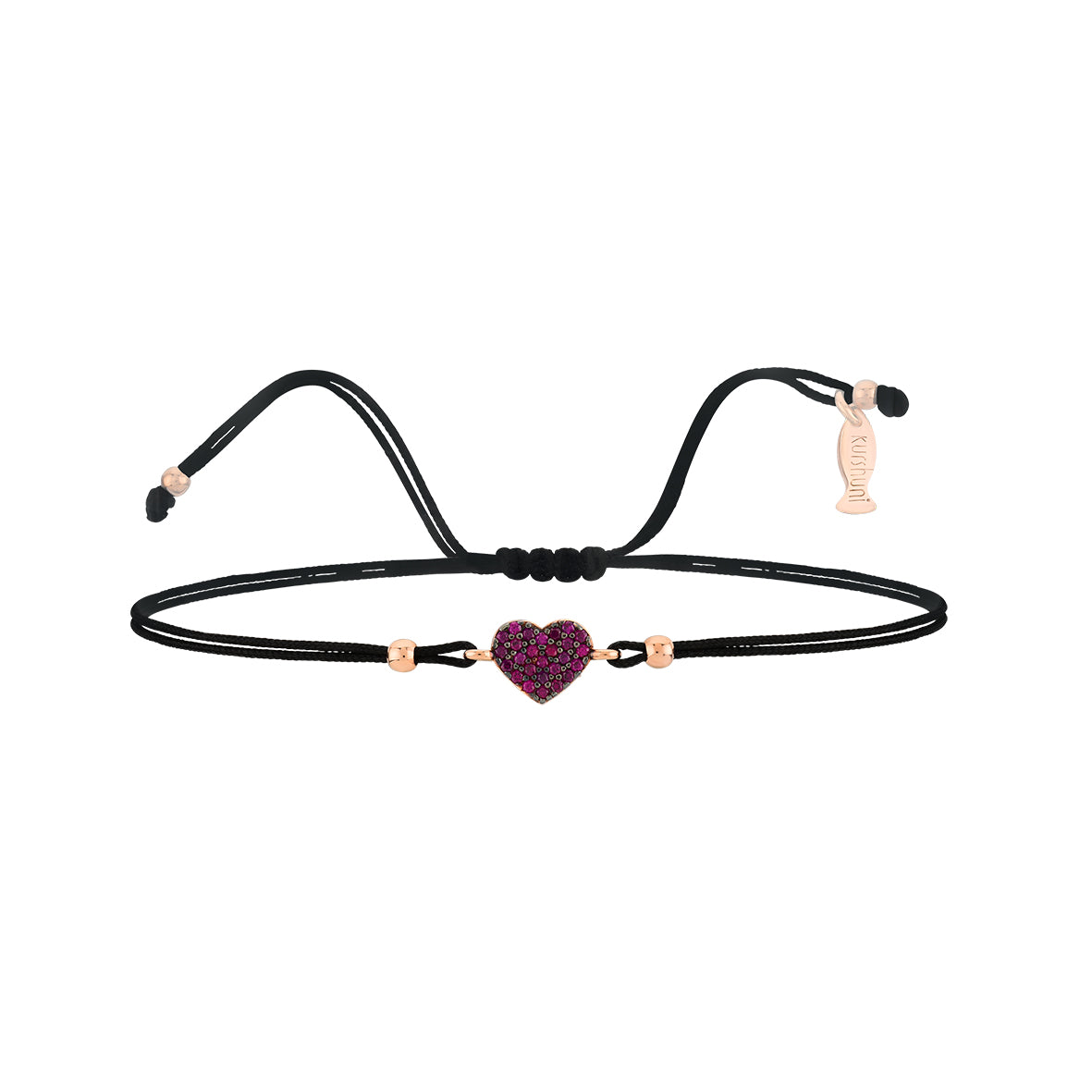 Finitura Rosegold , Zirconi Rubino , Stringa black
