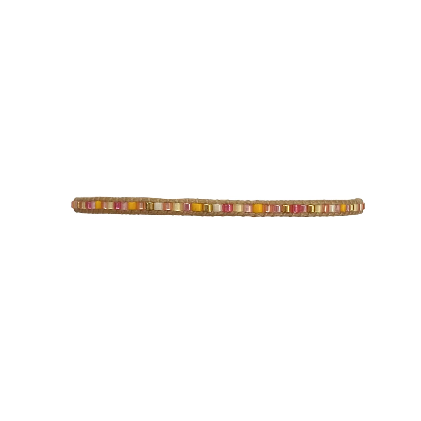 Bracciale con perline rosa arancio neon