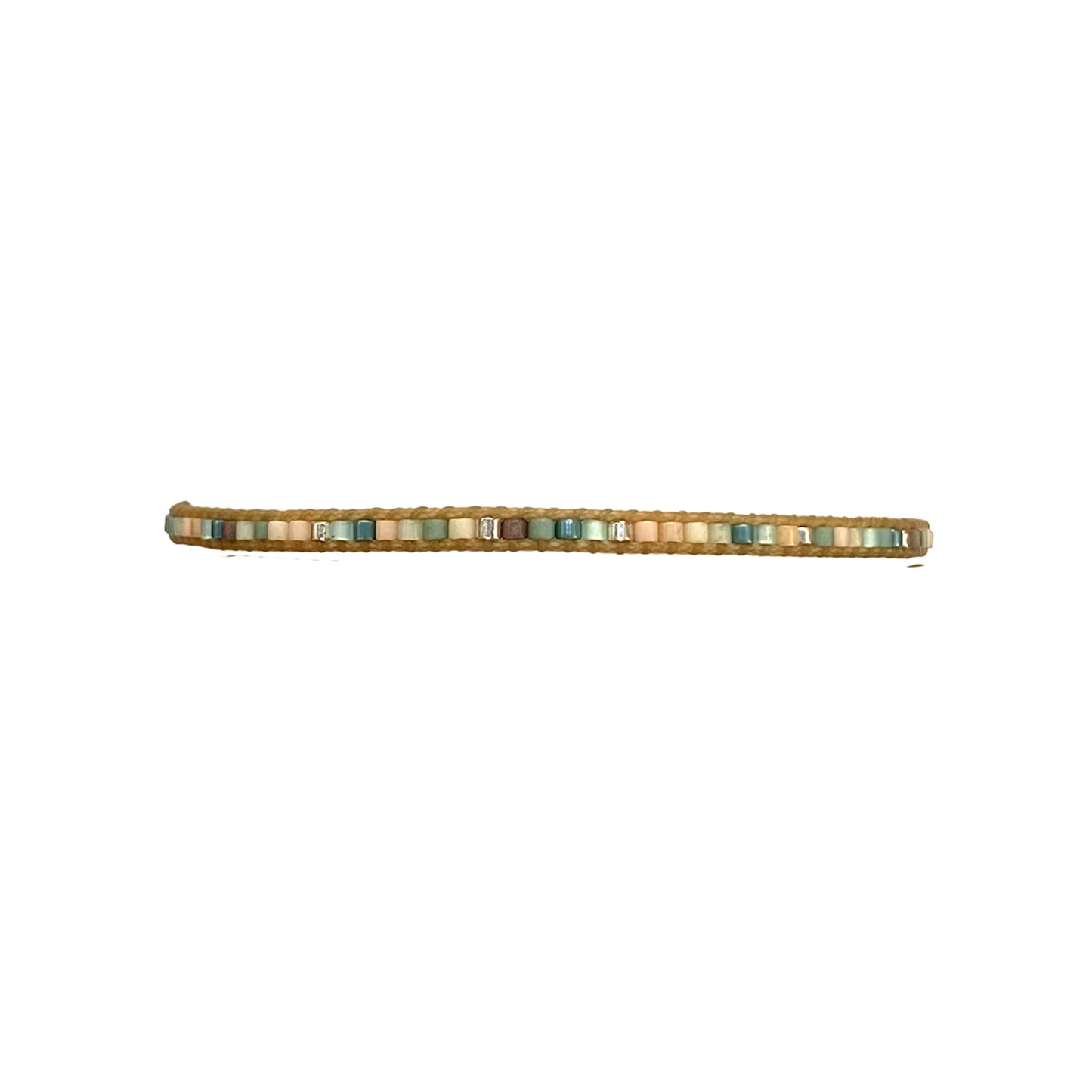 Bracciale con perline beige turchese