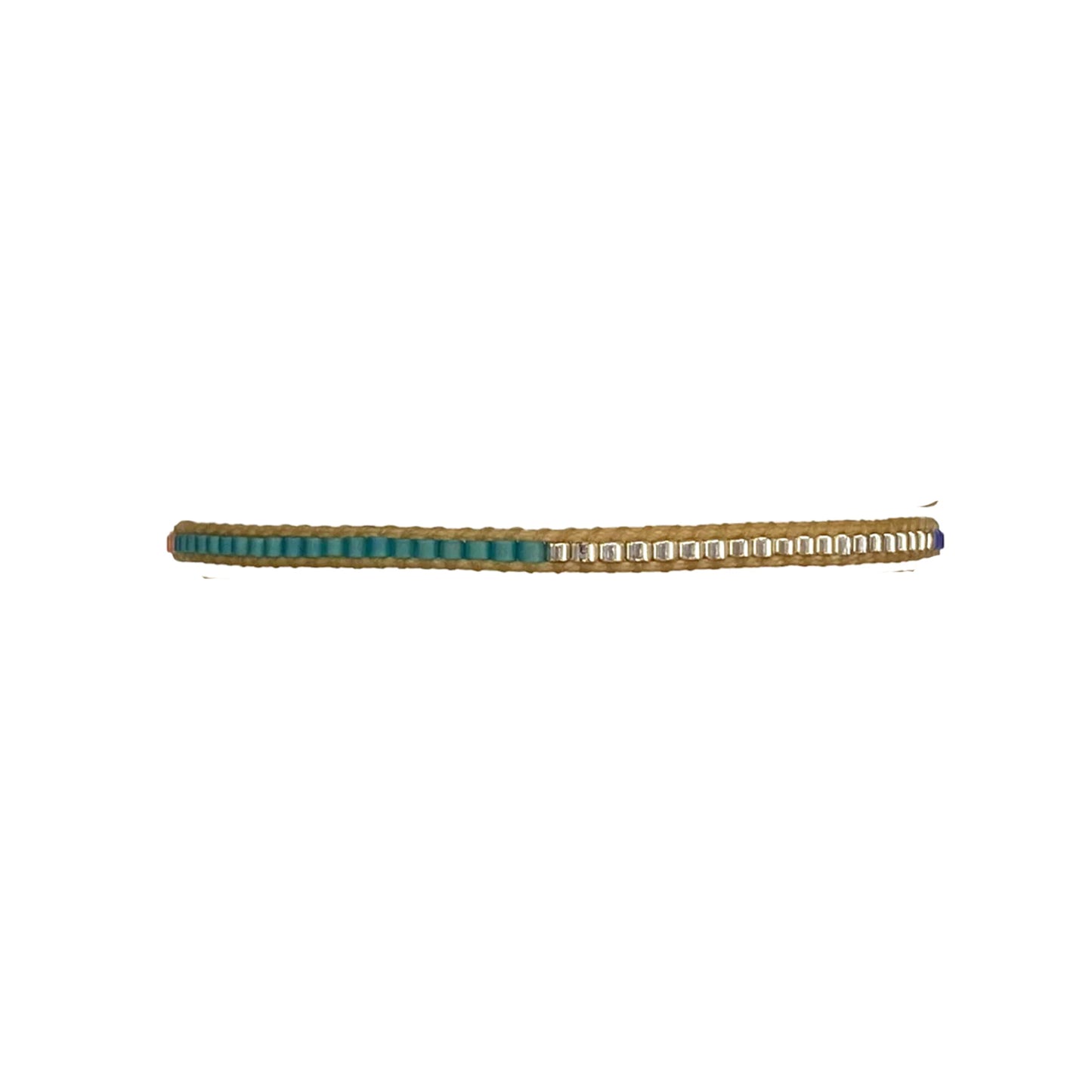 Bracciale con perline turchese beige arancio