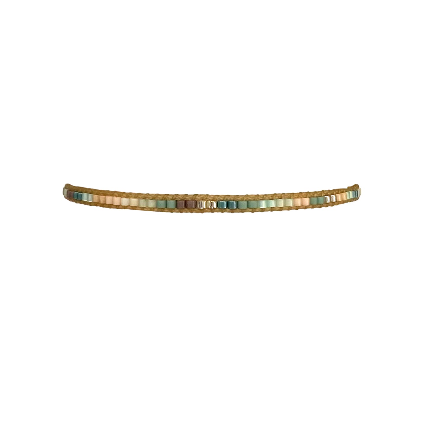 Bracciale con perline beige turchese