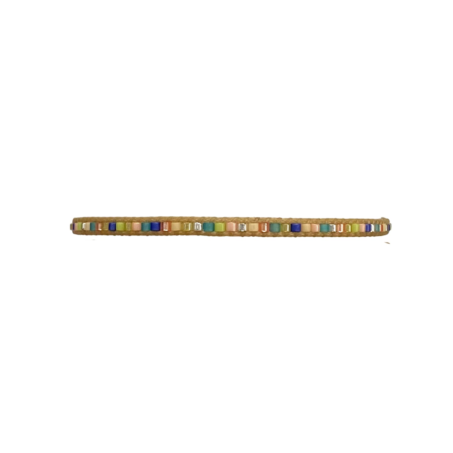 Bracciale con perline turchese beige arancio