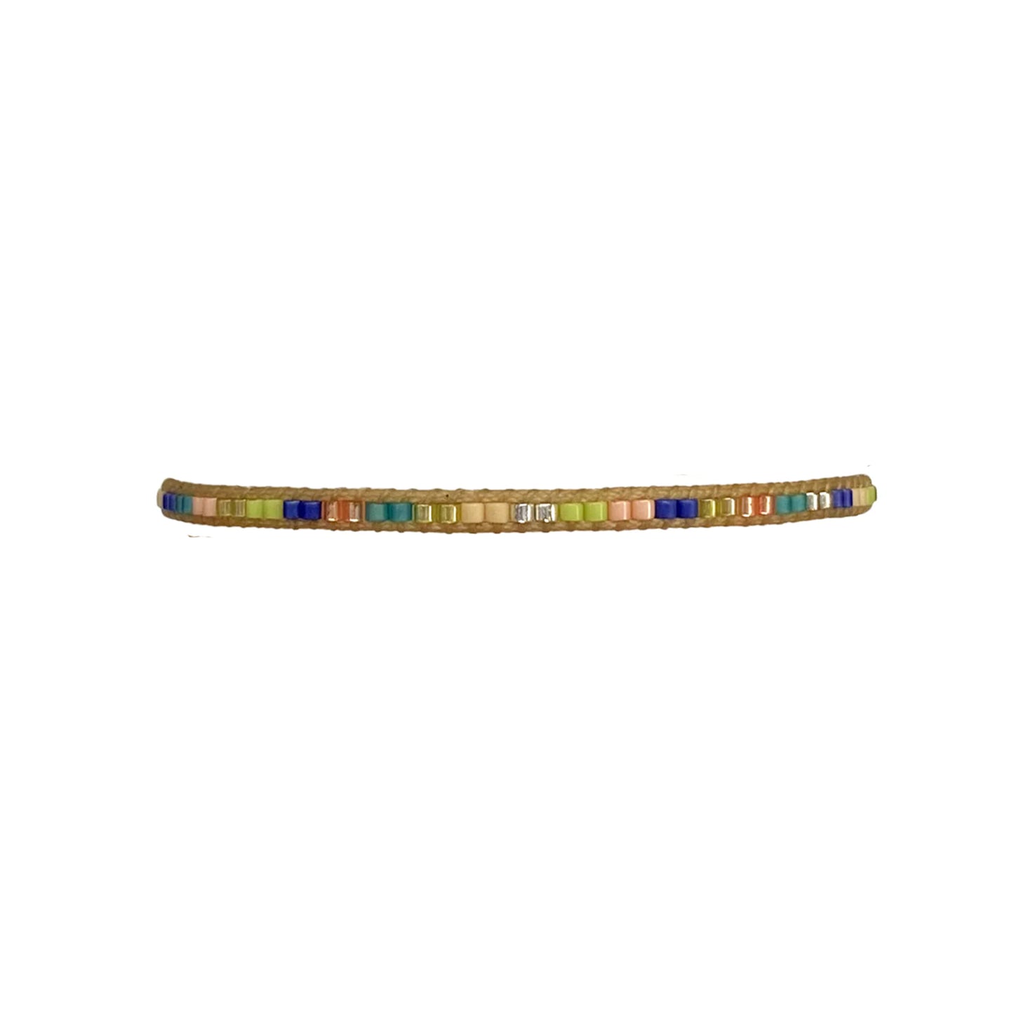 Bracciale con perline turchese beige arancio
