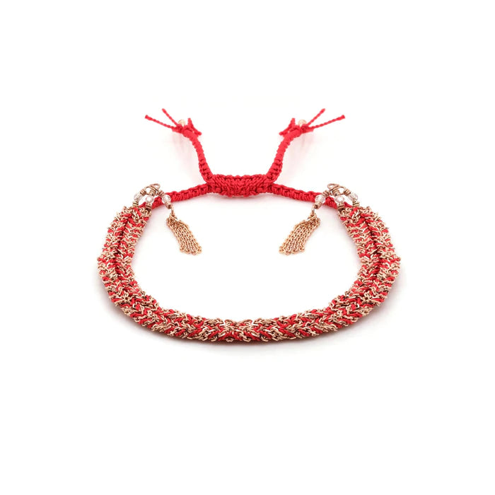 N. 183 - BRACELET PINK GOLDED/RED