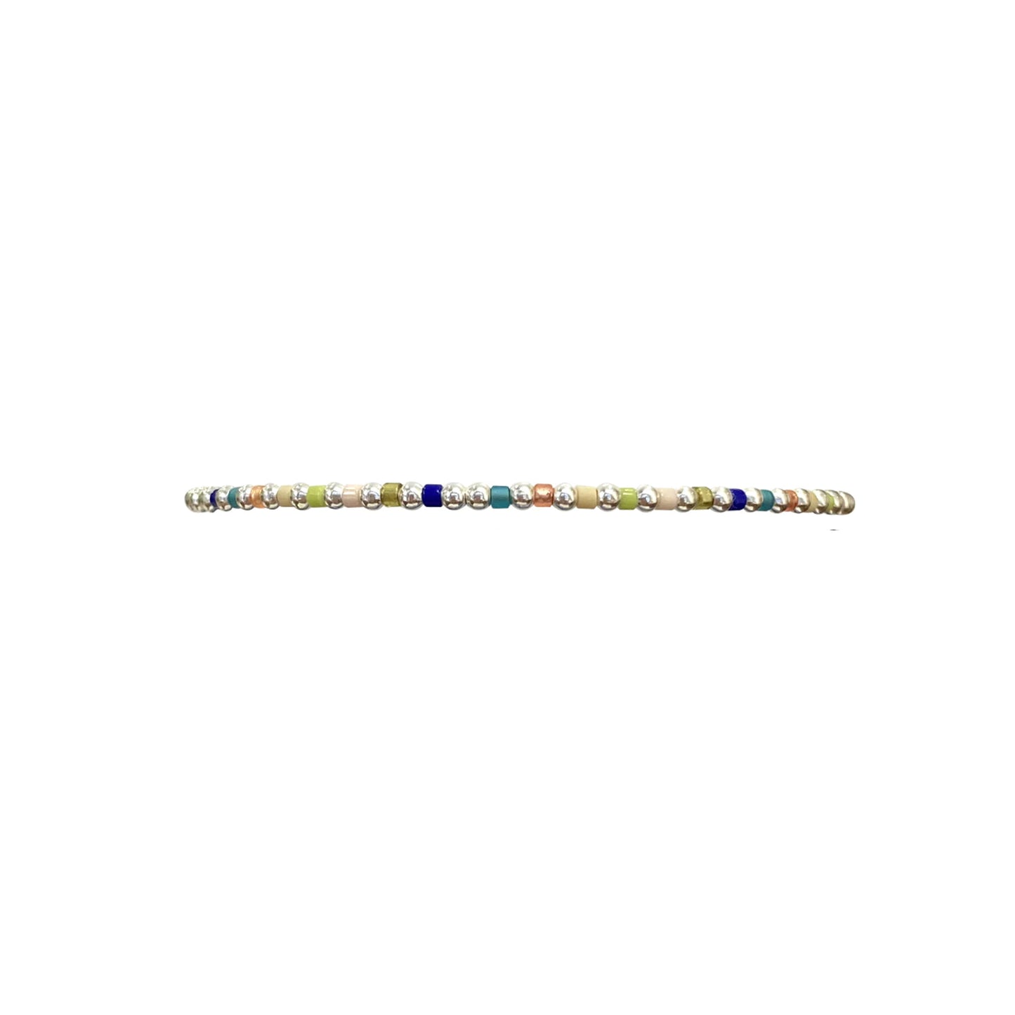 Bracciale con perline turchese verde argento 925