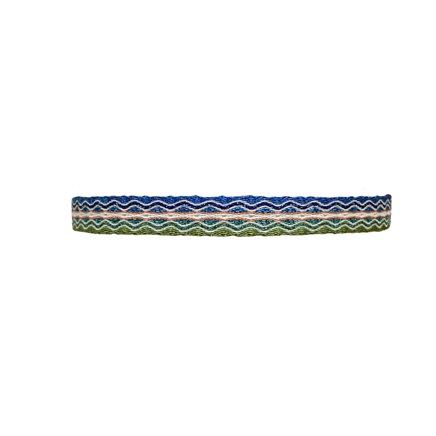 Bracciale in tessuto blu rosa verde