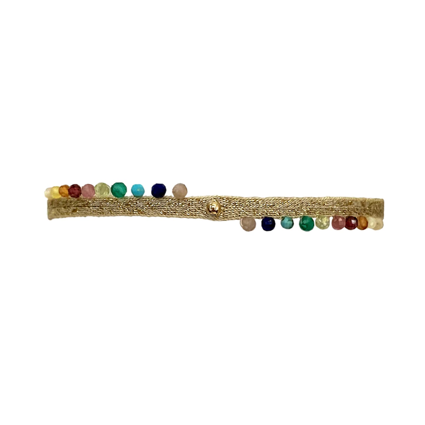 Bracciale con pietre semipreziose e perline in oro 14k