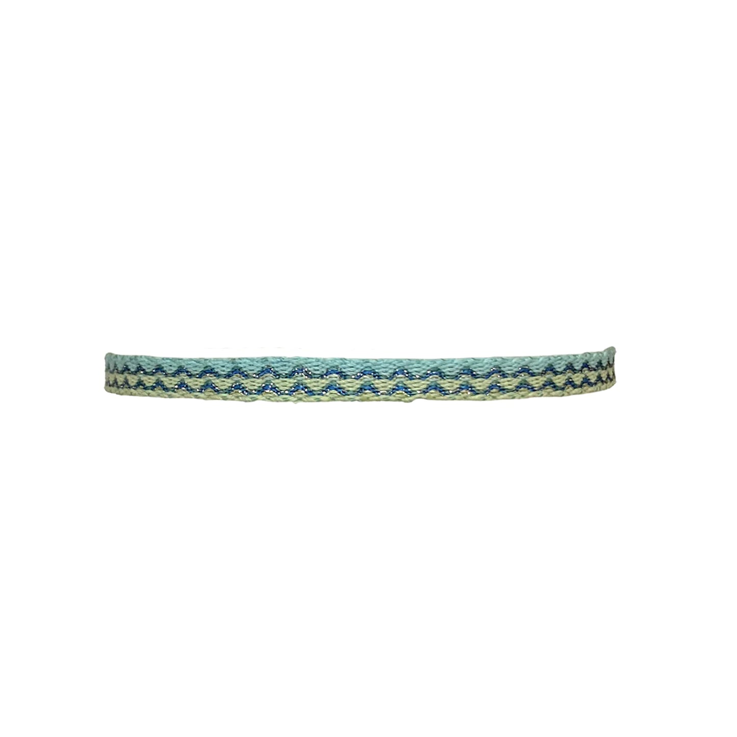 Bracciale in tessuto blu verde glitter