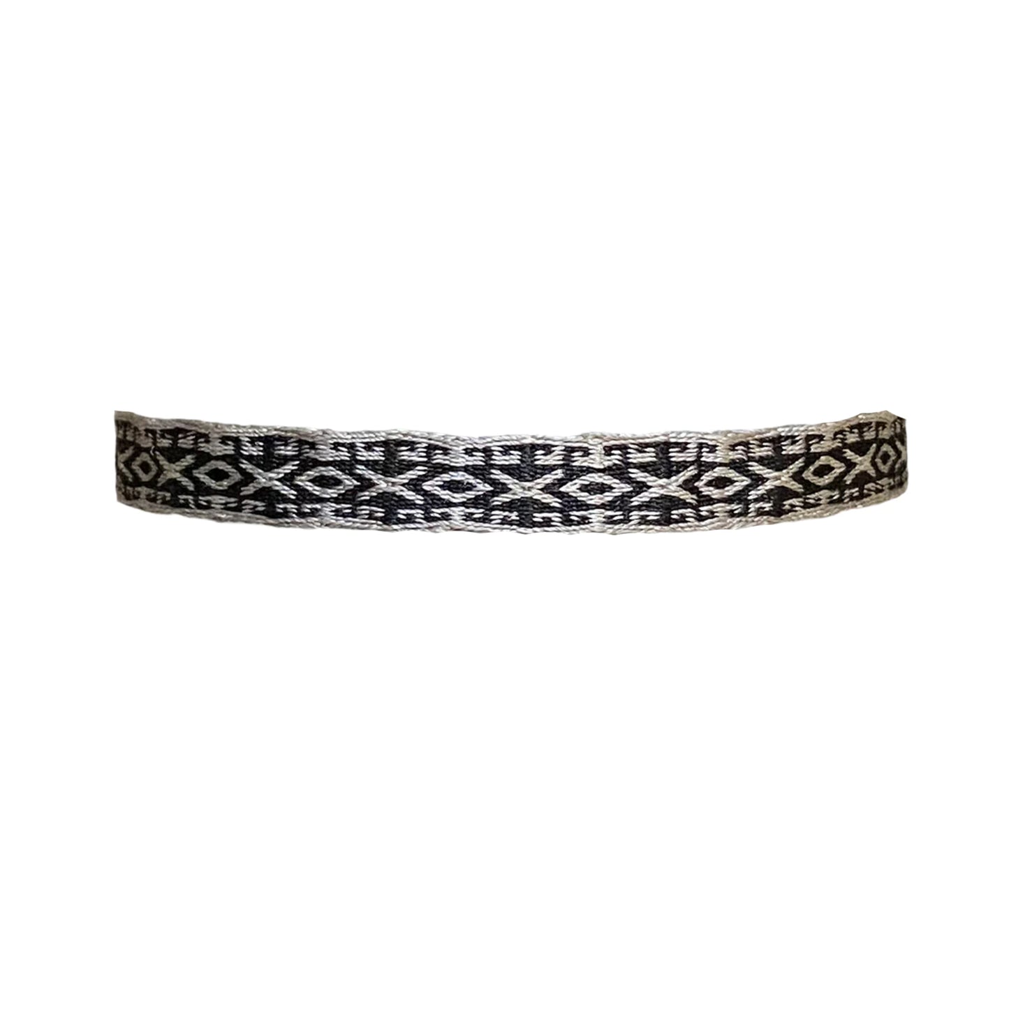 Bracciale in tessuto nero e argento