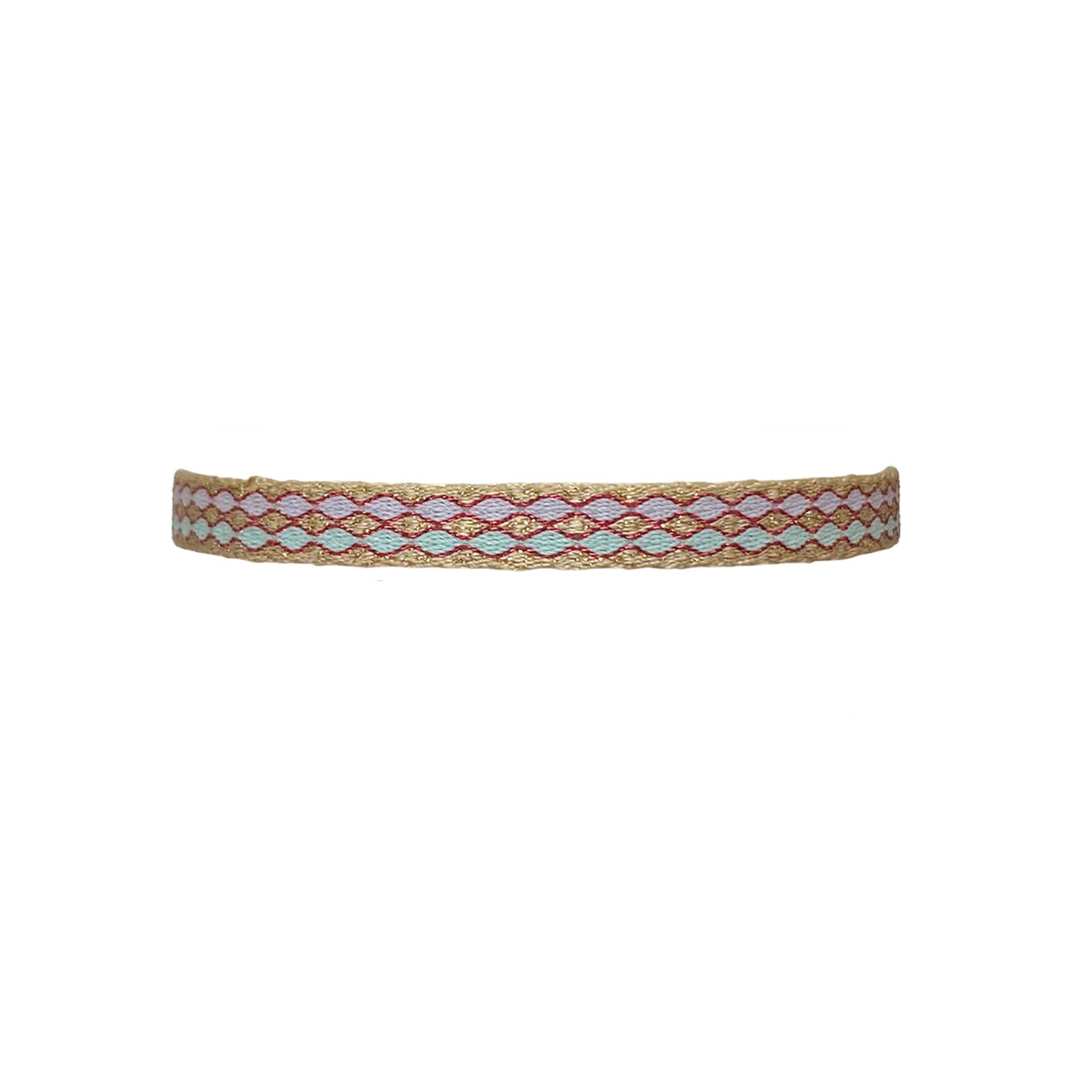 Bracciale in tessuto lilla turchese beige glitter