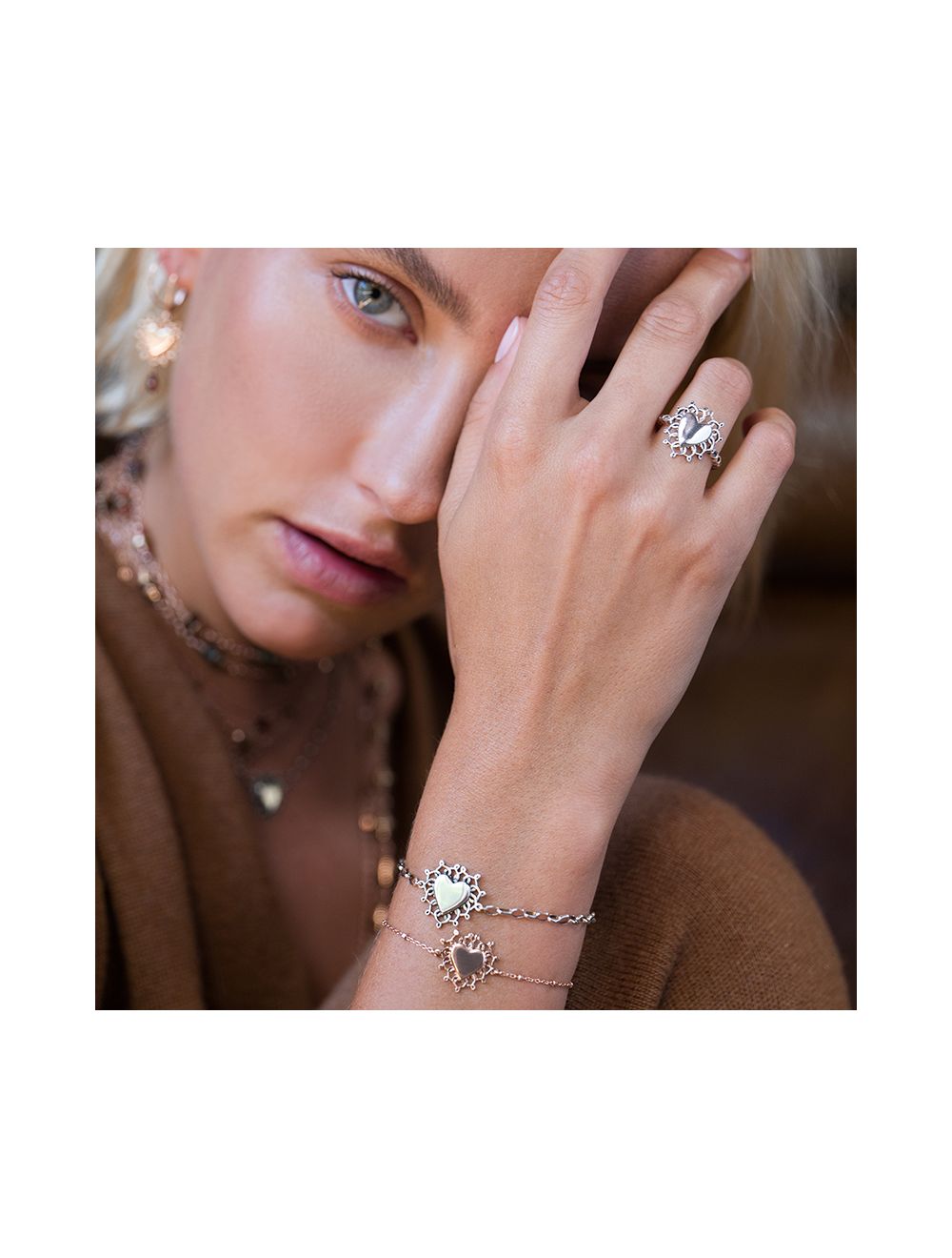 bracciale brunito cuore sacro Elizabeth