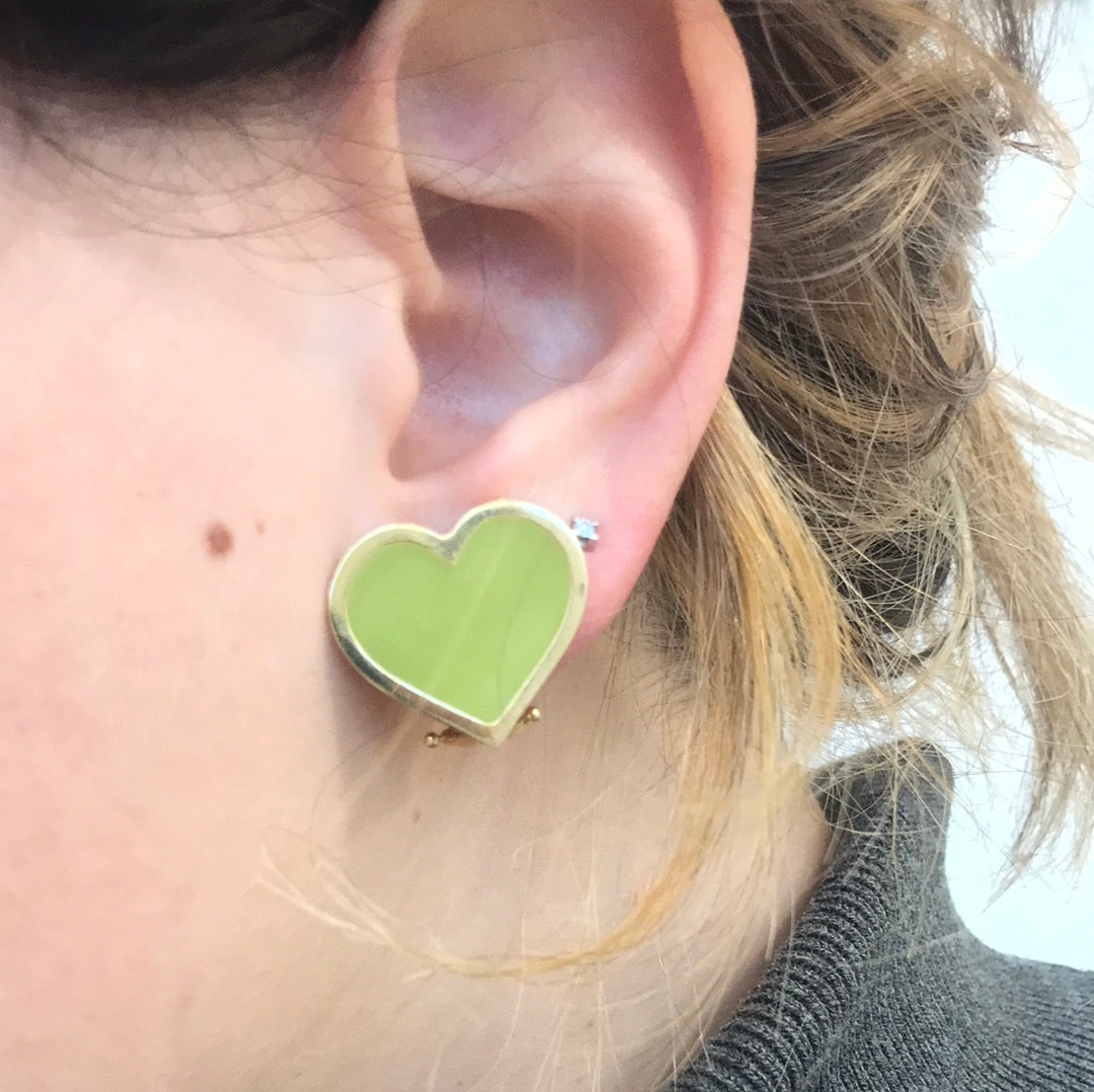 ORECCHINI TAPPABUCO CUORE VERDE