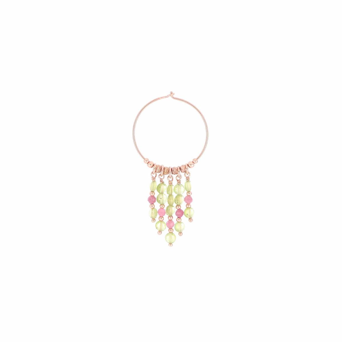 Orecchino Deco' Verde e Rosa a Cerchio