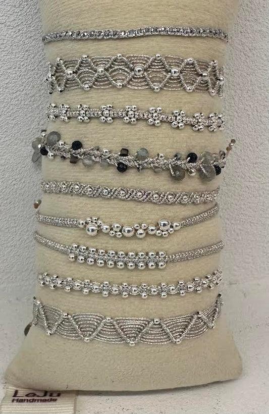 bracciale silver fino handmade con filo di bolle