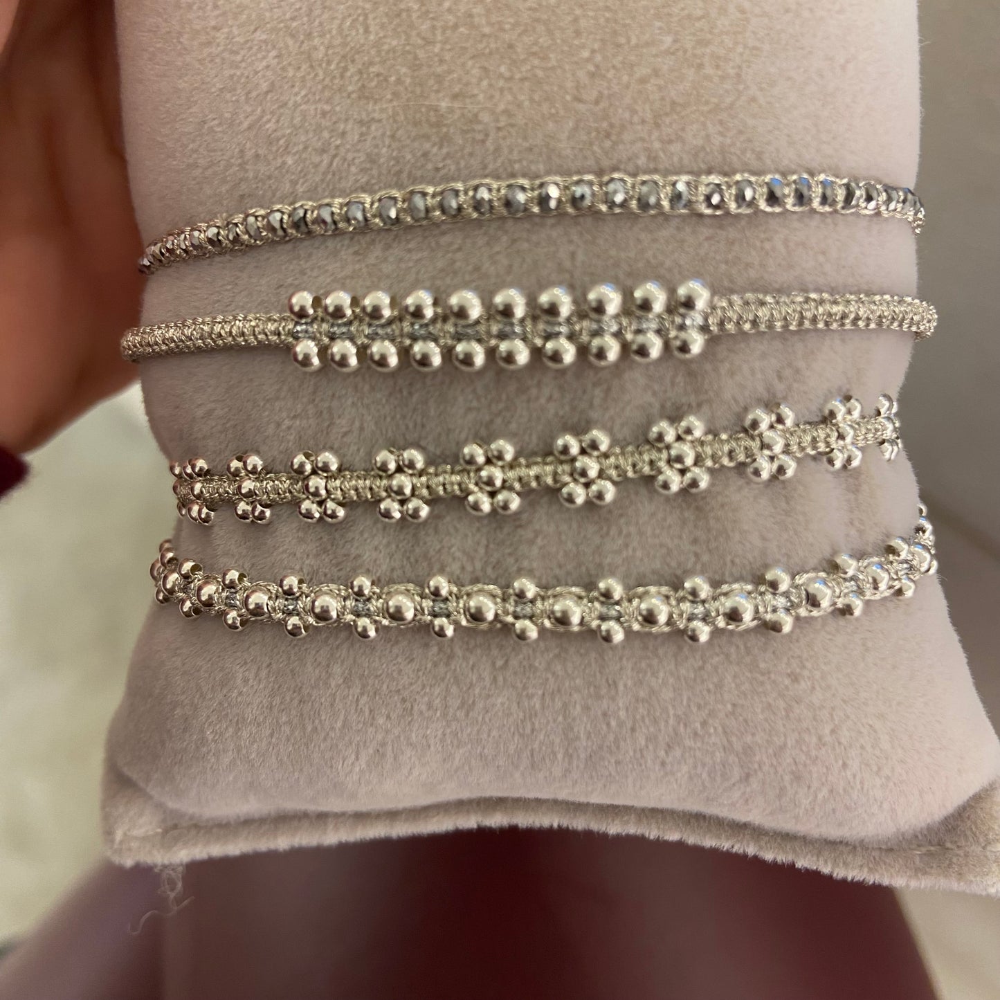 Bracciale Filo e Perline Argento