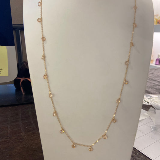 Collana Argento con Zirconi rosa chiaro lunga