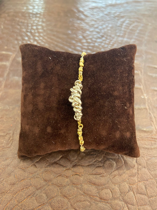 Bracciale cordino anelli annodati