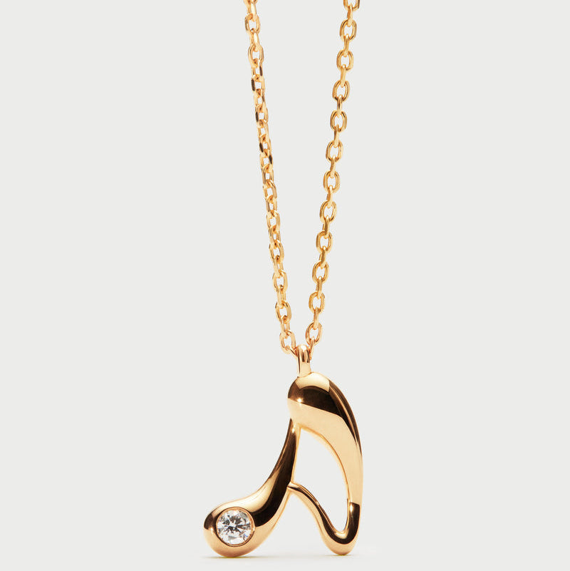 Collana con pendente iniziale A