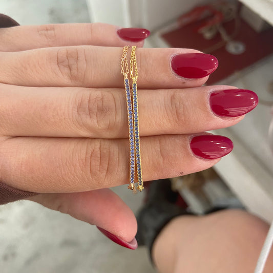 Bracciale Barretta Zirconi Celesti