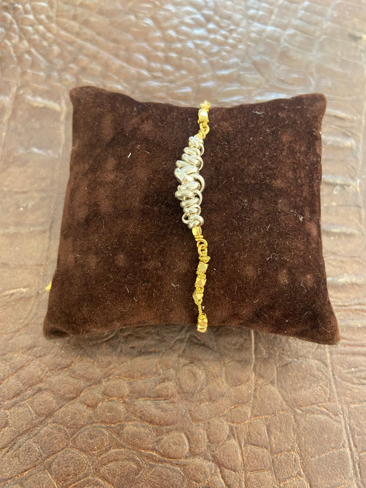 Bracciale cordino anelli annodati