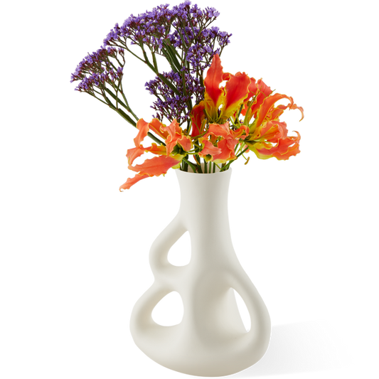 Three Ears Vase White - S