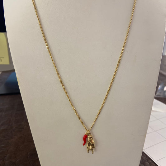 Collana Argento con corna e cornetto