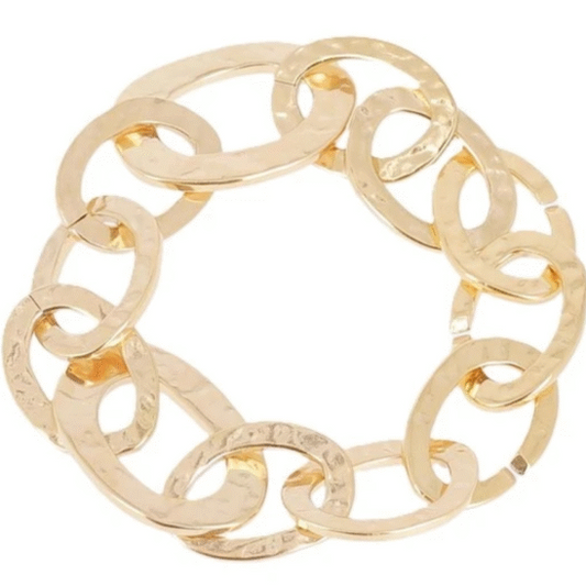 Bracciale in acciaio dorato martellato