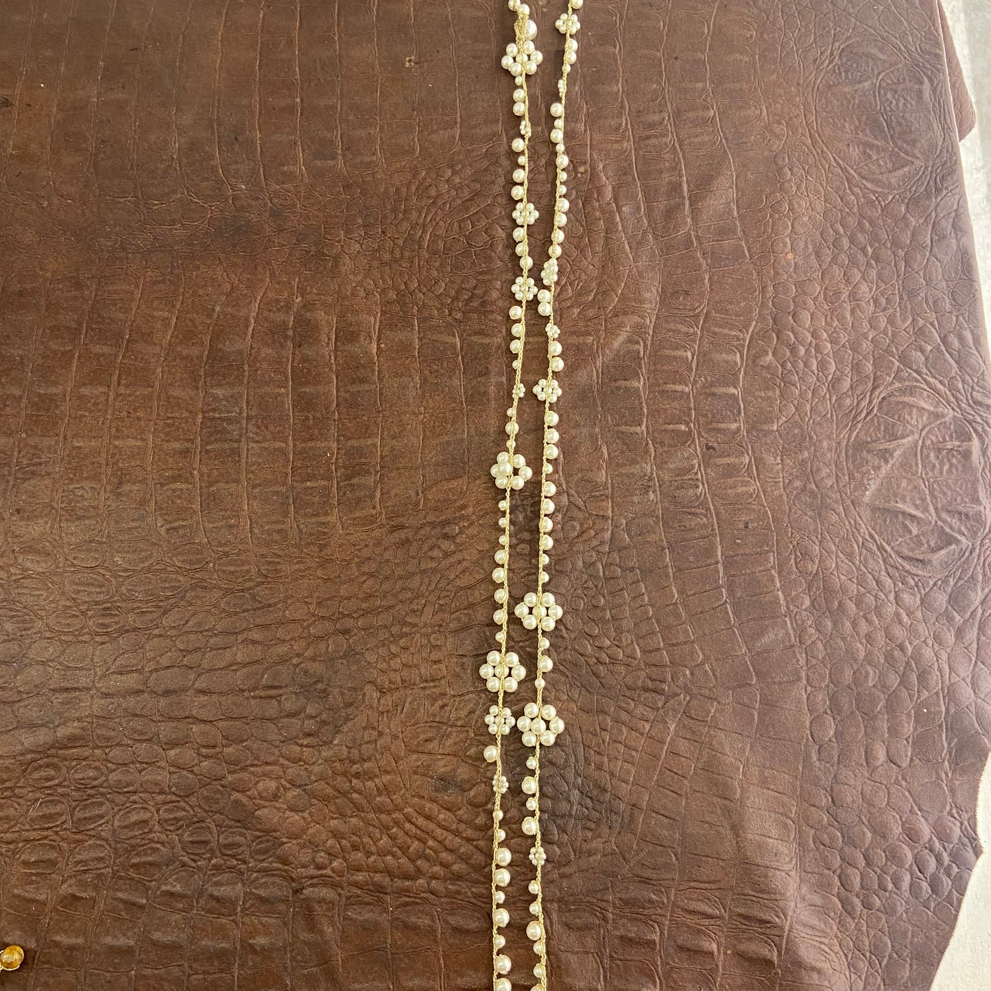 collana perle piccole filo lurex, lunga