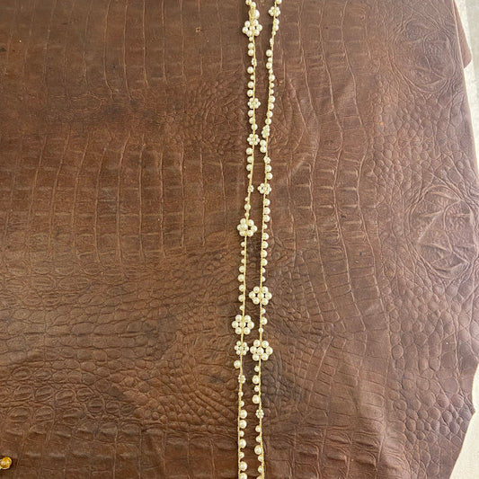 collana perle piccole filo lurex, lunga