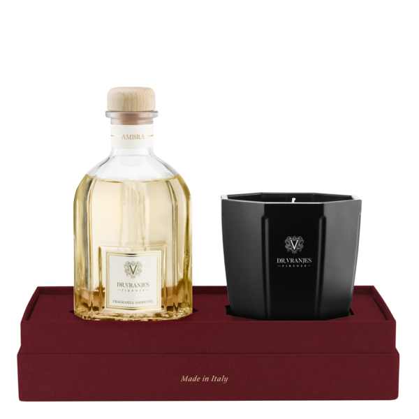 Dr Vranjes Gift Box Ambra 250 ml Con Bamboo + Candela S