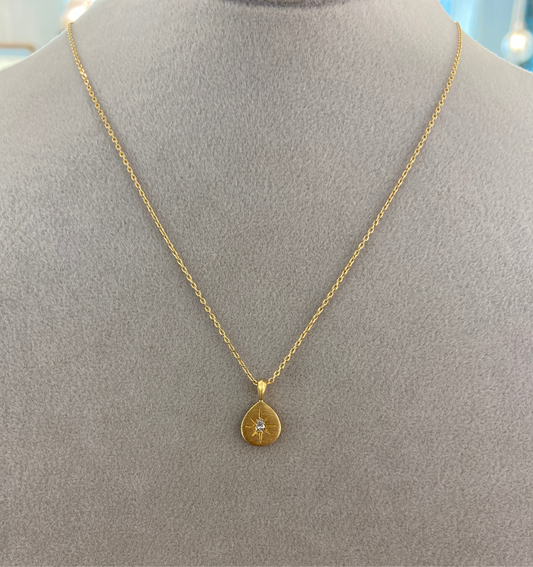 Collana dorata con piastra