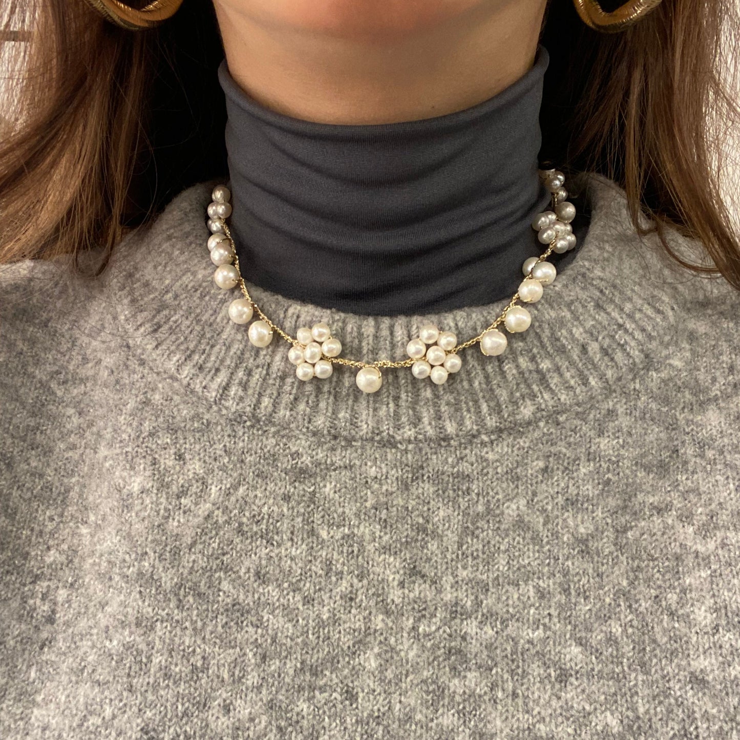 Collana Perle Acquadolce filo lurex