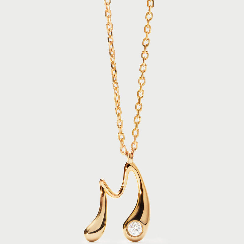 Collana con pendente iniziale M