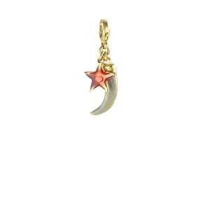 Componente Segni di Te in argento 925 galvanica oro giallo con corno e stella smalto pendenti
