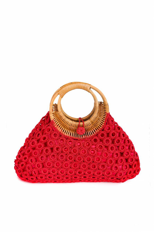 Borsa crochet, rossa