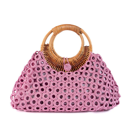 Borsa crochet, rosa