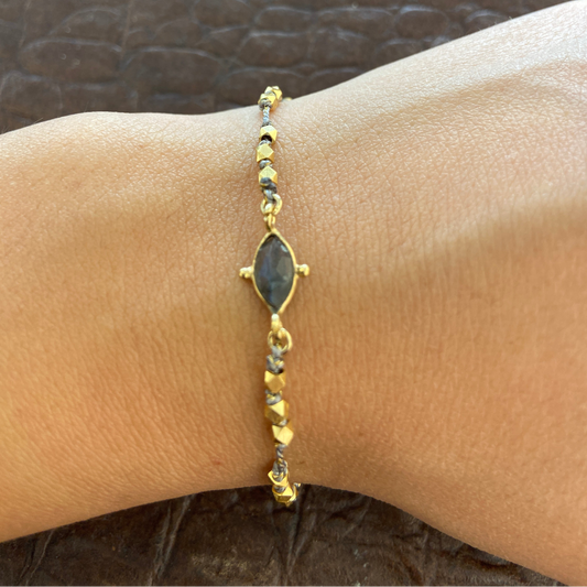 Bracciale cordino pietra