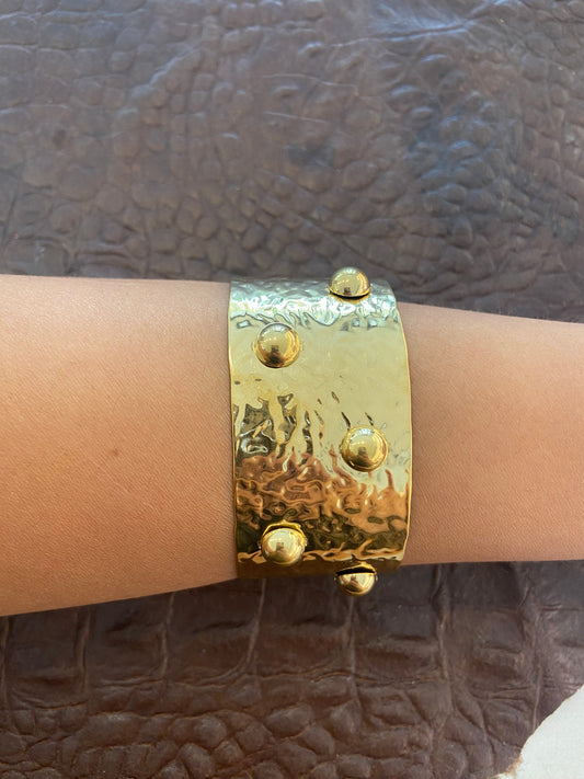 Bracciale Rigido Dorato con palline dorate