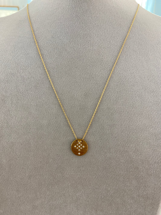 Collana dorata con piastra