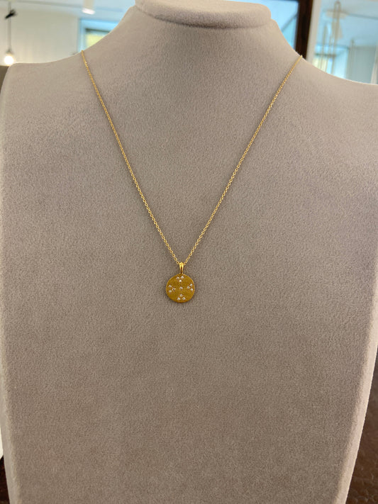 Collana dorata con piastra
