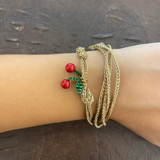 Bracciale All'uncinetto con ciliegia