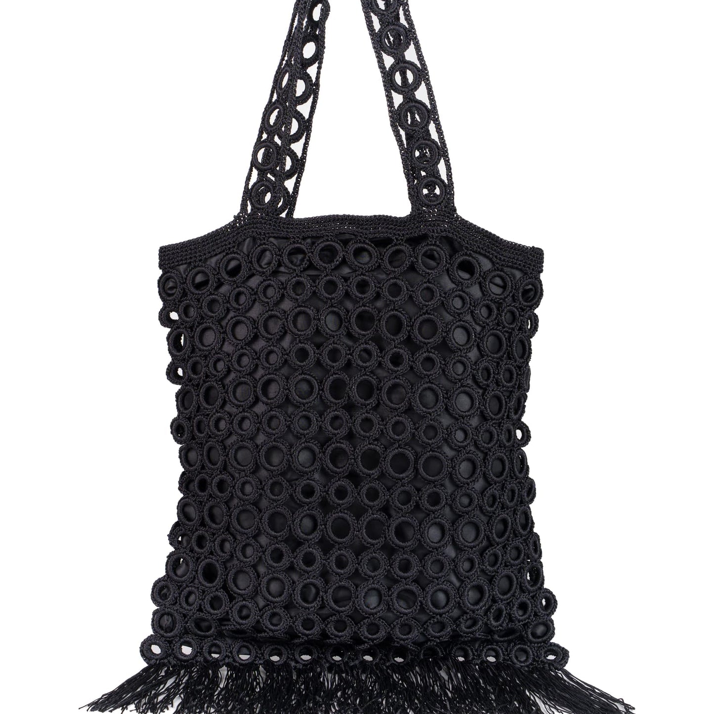 Fringe ring bag, black