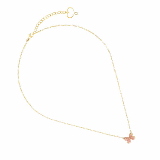 GIROCOLLO FARFALLA SMALTO ROSA