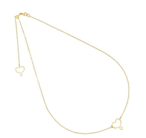 Girocollo Segni di Te in argento 925 galvanica oro giallo e cuore M&S passante