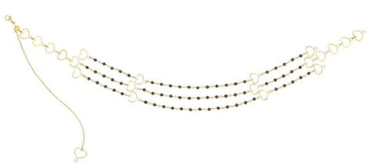 Girocollo 3 fili Trame in argento 925 galvanica oro giallo con rosario spinello