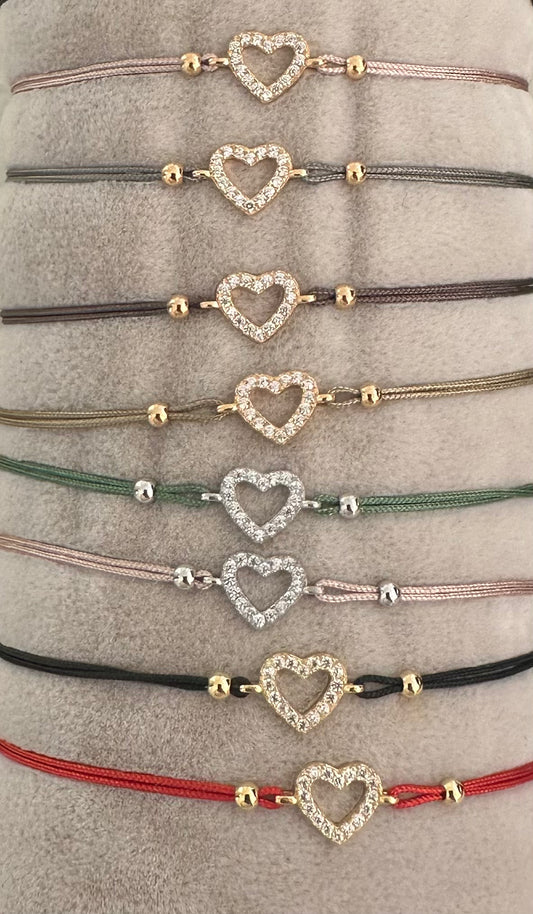BRACCIALE MINI HEART FILO COLORATO