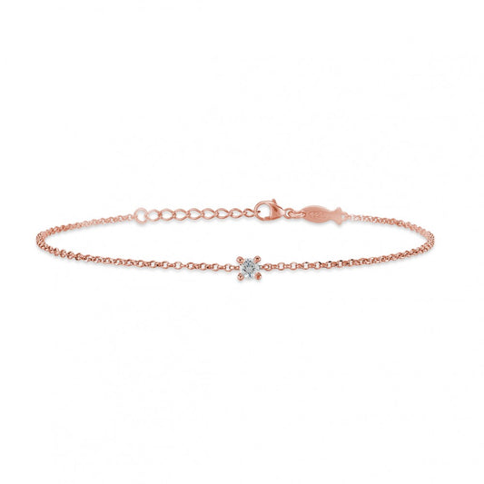 Finitura rose Gold ,  Zircone  Bianchi , diam. 3 mm