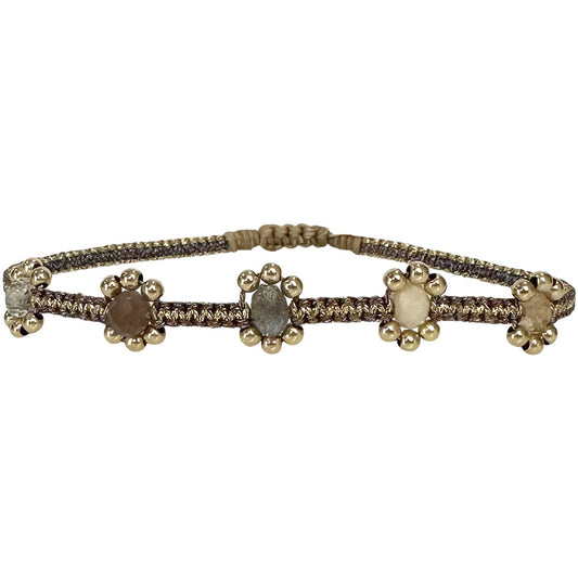 Bracciale fiorellini perle di acqua dolce e perline