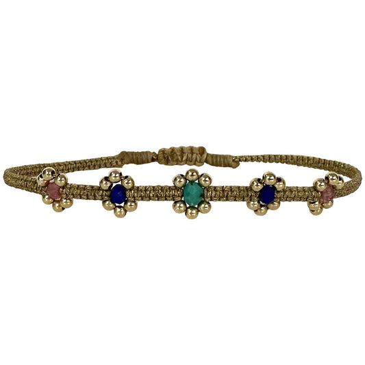 Bracciale fiorellini perle di acqua dolce e perline